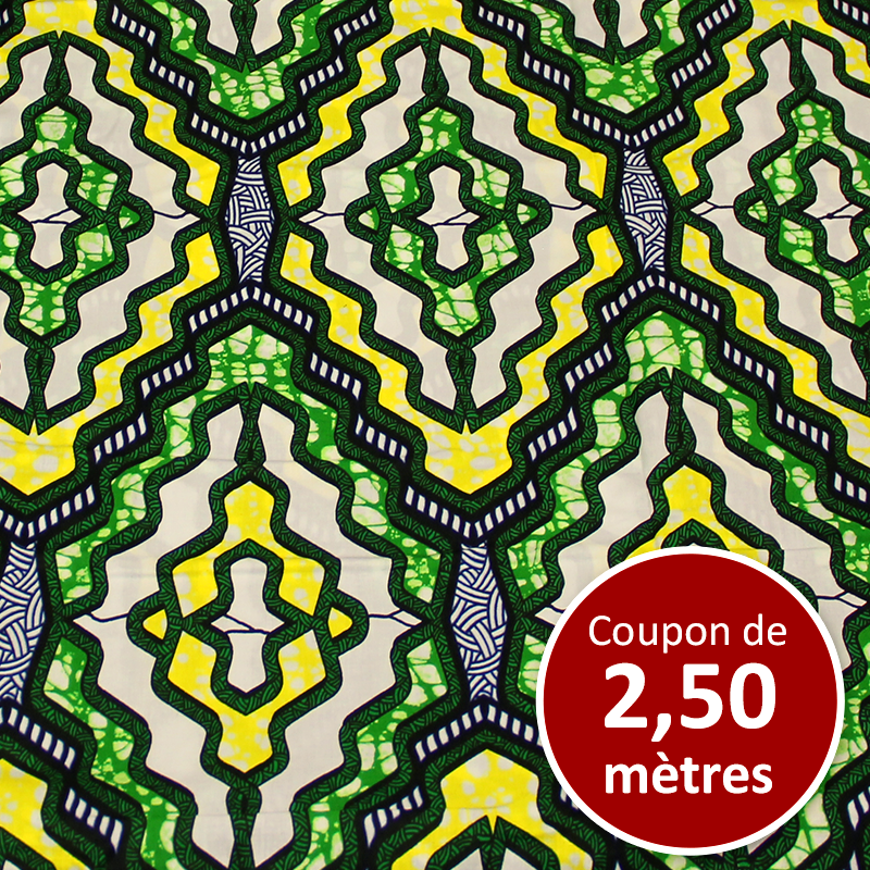 Tissu Africain WAX - Greeny (coupon de 2,50 mètres)