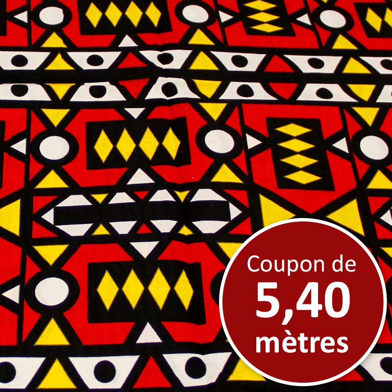 Tissu Africain WAX - Soyo petit motif (coupon de 5,40 mètres)