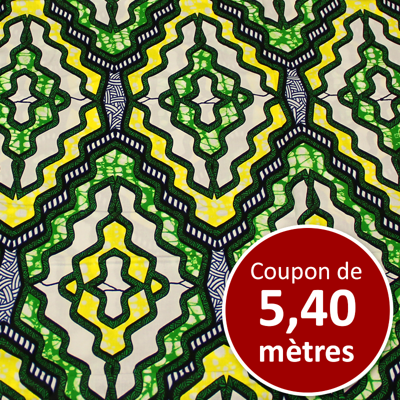 Tissu Africain WAX - Greeny (coupon de 5,40 mètres)