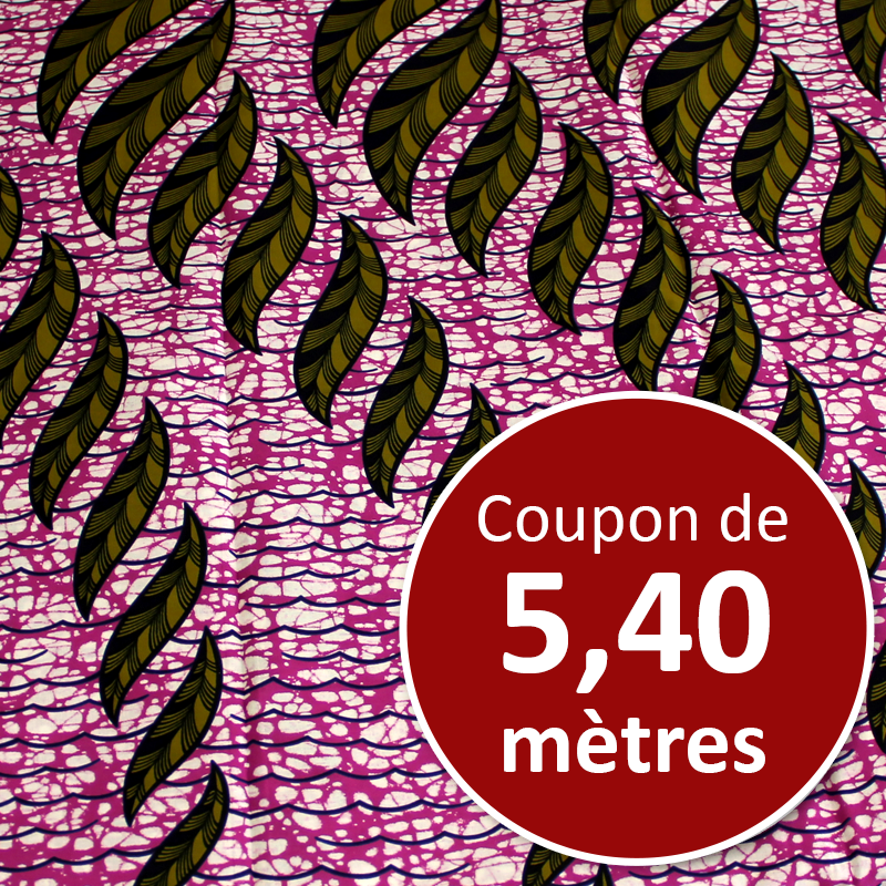 Tissu Africain WAX - Cœur rouge (coupon de 5,40 mètres)