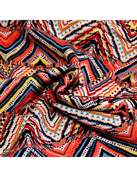 Javanaise - bande chevron multicolore