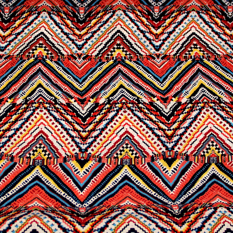 Javanaise - bande chevron multicolore