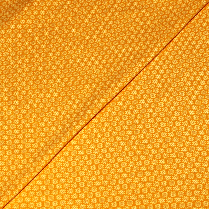 Jersey imprimé - Fleuri orange clair