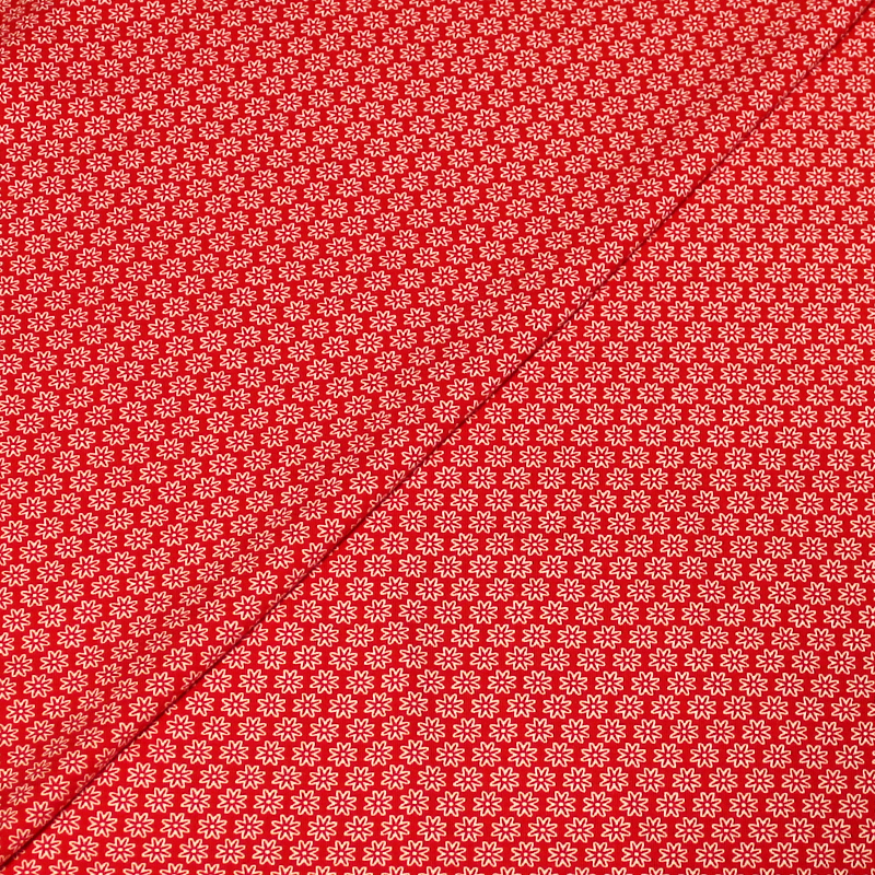Jersey imprimé - Fleuri rouge