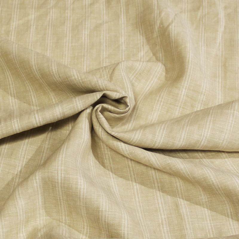 Étoffe de lin - Rayure sable