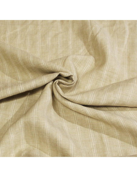 Étoffe de lin - Rayure sable