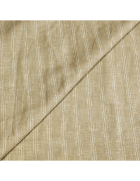 Étoffe de lin - Rayure sable