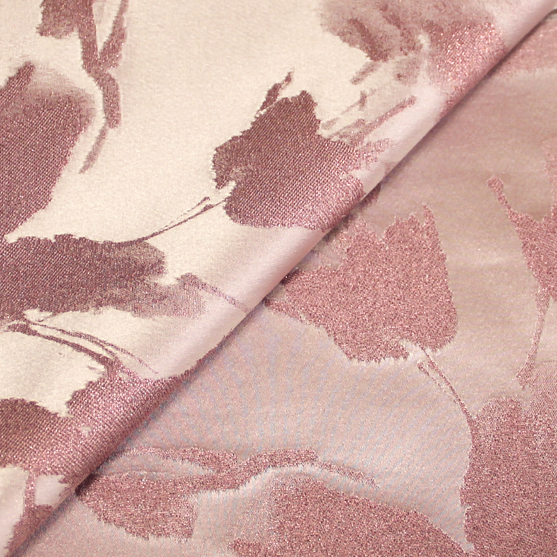 Tissu broché - Fleur rose