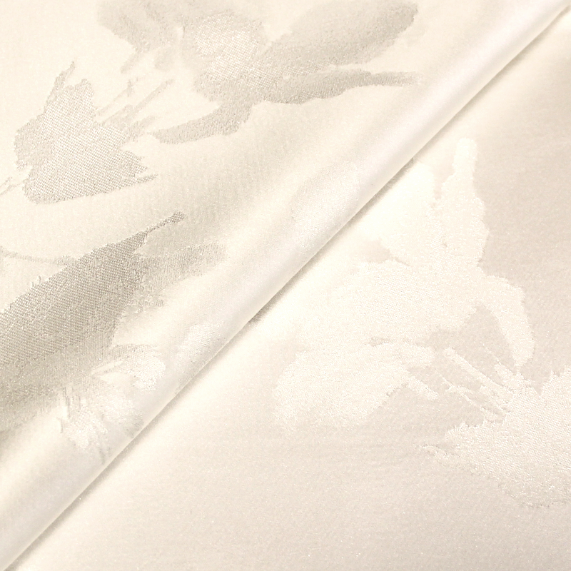 Tissu broché - Fleur blanc