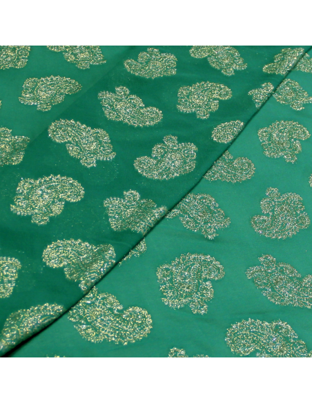 Mousseline de soie jacquard lancé découpé - Cachemire rouge