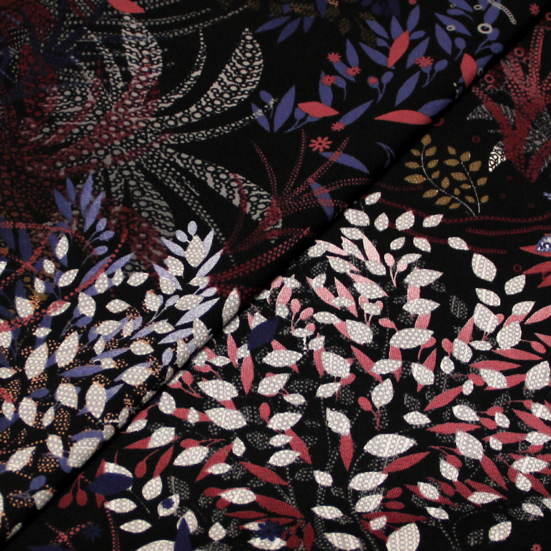 Javanaise - Nature multicolore fond noir