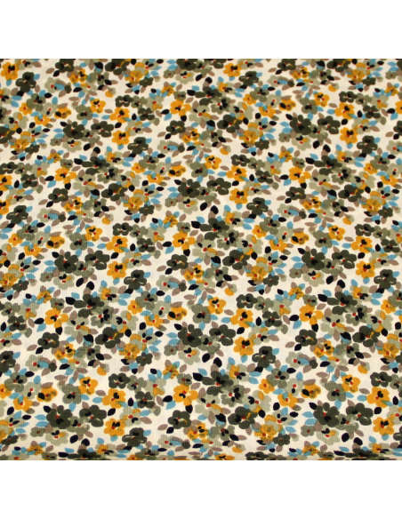 Javanaise - Floral kaki et jaune