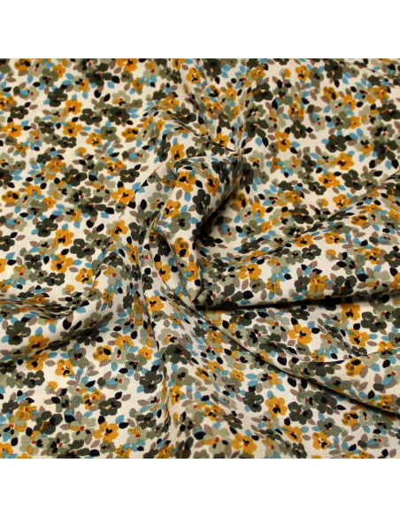 Javanaise - Floral kaki et jaune