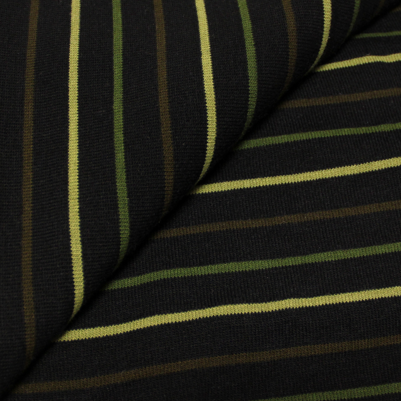 Jersey tricot 100% acrylique - Rayure ton vert
