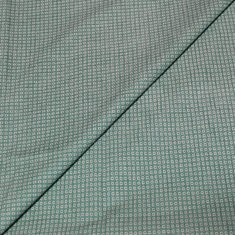 Popeline 100% coton - Petits carrés vert
