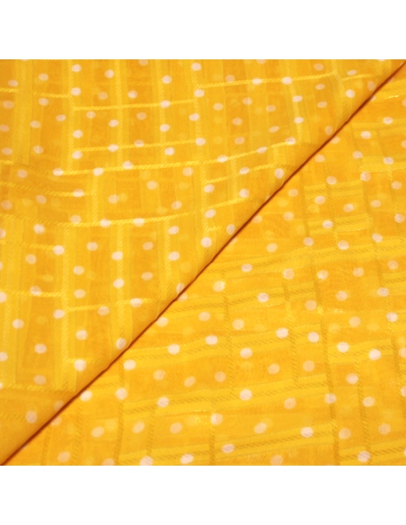 Mousseline jacquard imprimé - Pois blanc foil or