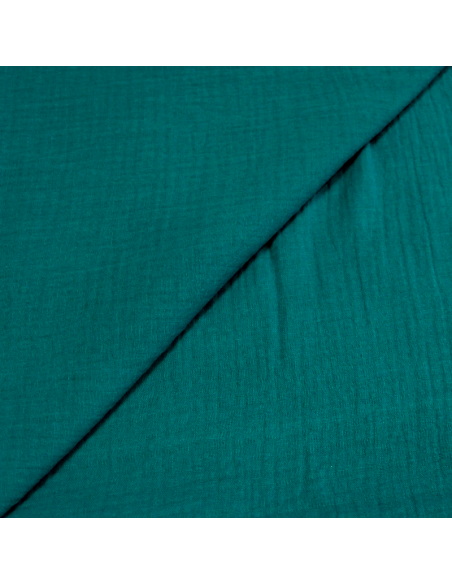 Double gaze 100% coton - Émeraude