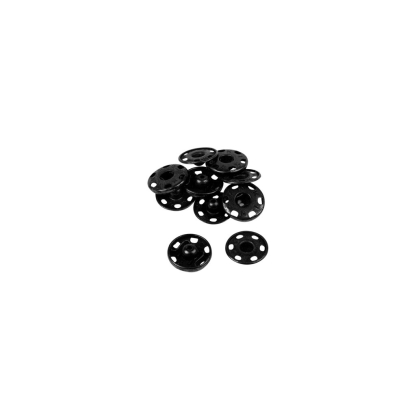 Boutons pression à coudre en laiton inoxydable (N°0, Carte 12 pcs, Noir) 2