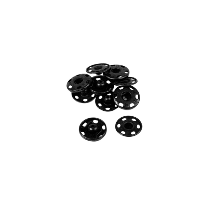 Boutons pression à coudre en laiton inoxydable (N°4, Carte 5 pcs, Noir) 2