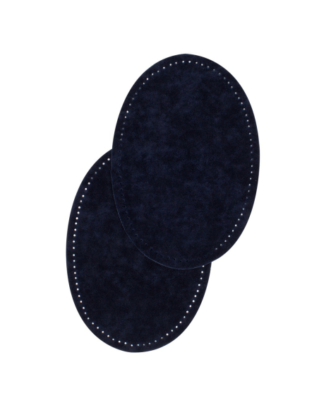 Renforts coudes et genoux imitation daim à coudre (9,5 cm x 14 cm, Marine)