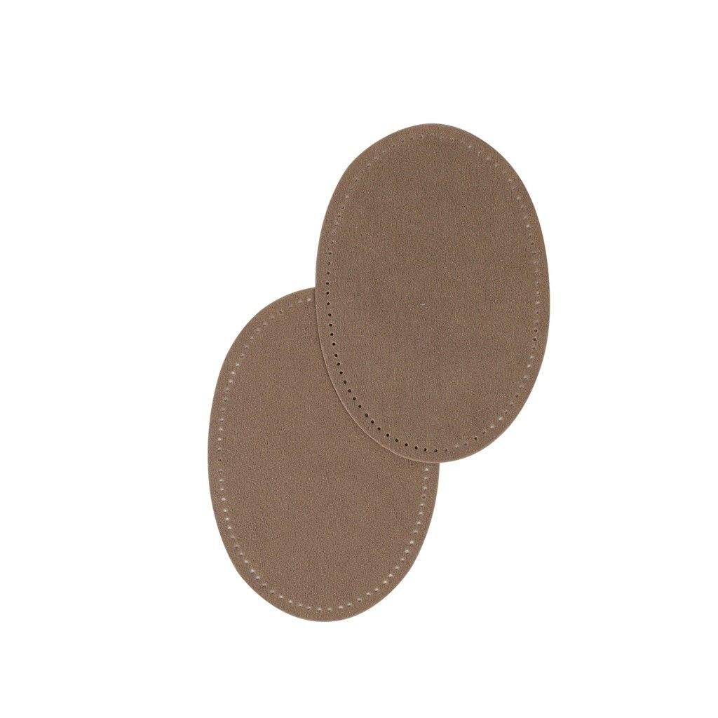 Renforts coudes et genoux imitation daim à coudre (9,5 cm x 14 cm, Beige)