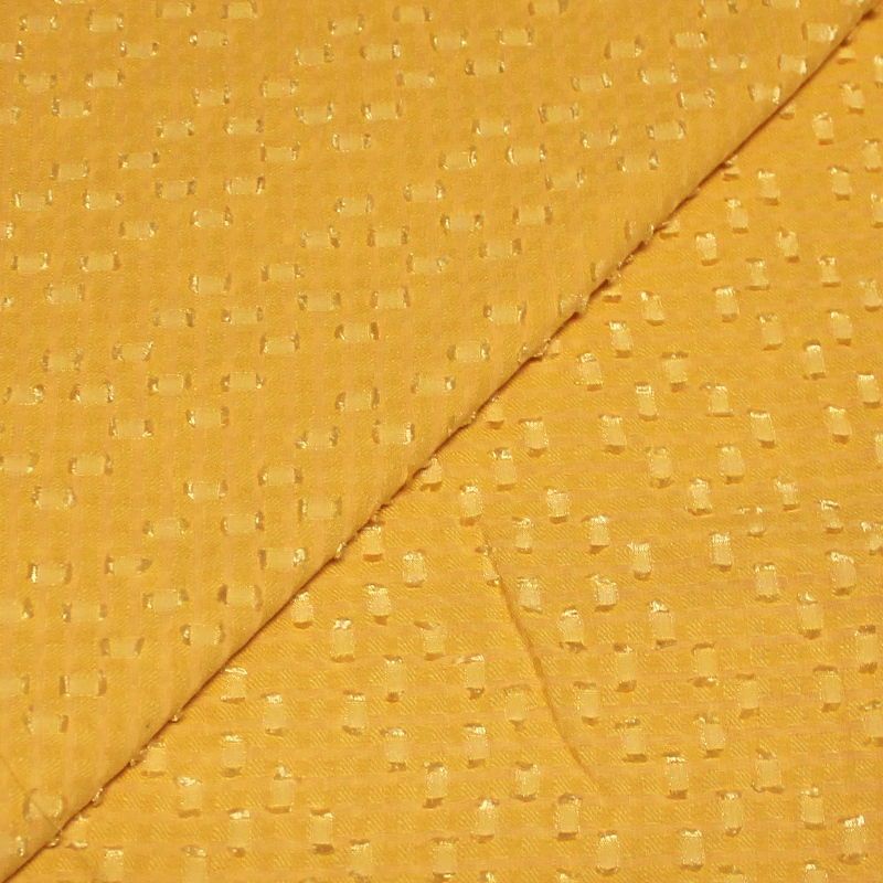 Mousseline carreaux ajourée - Plumetis jaune