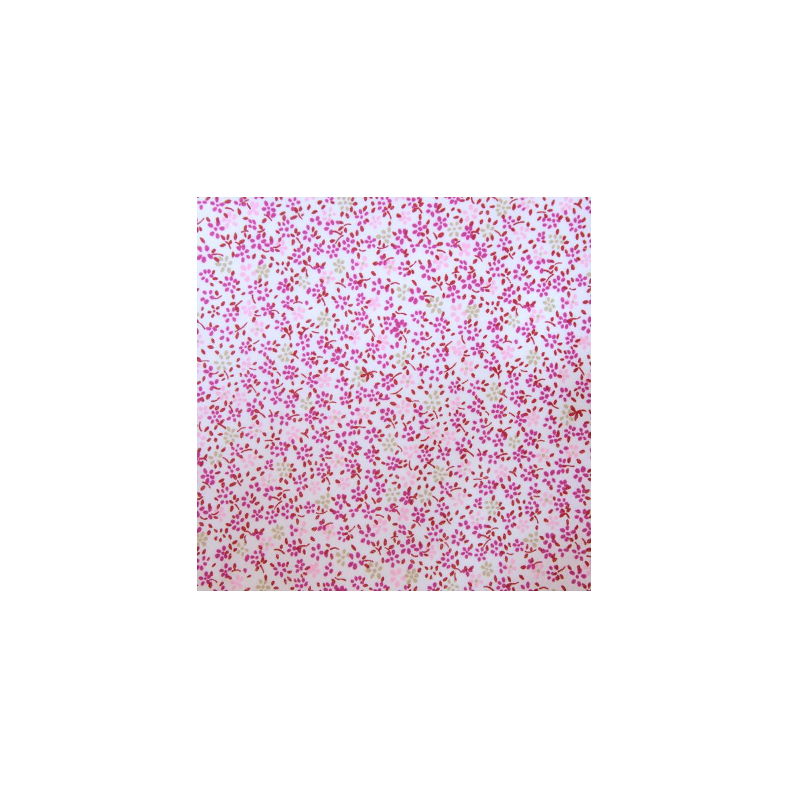 Coton imprimé fleurs fuchsia et beiges