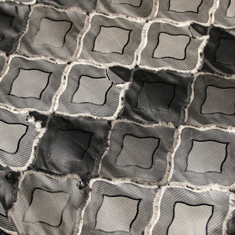 Taffetas polyester 3D - Losange ton gris