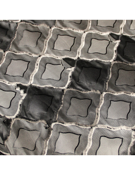Taffetas polyester 3D - Losange ton gris