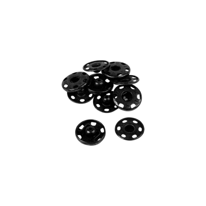 Boutons pression à coudre en laiton inoxydable (N°7, Carte 5 pcs, Noir) 2