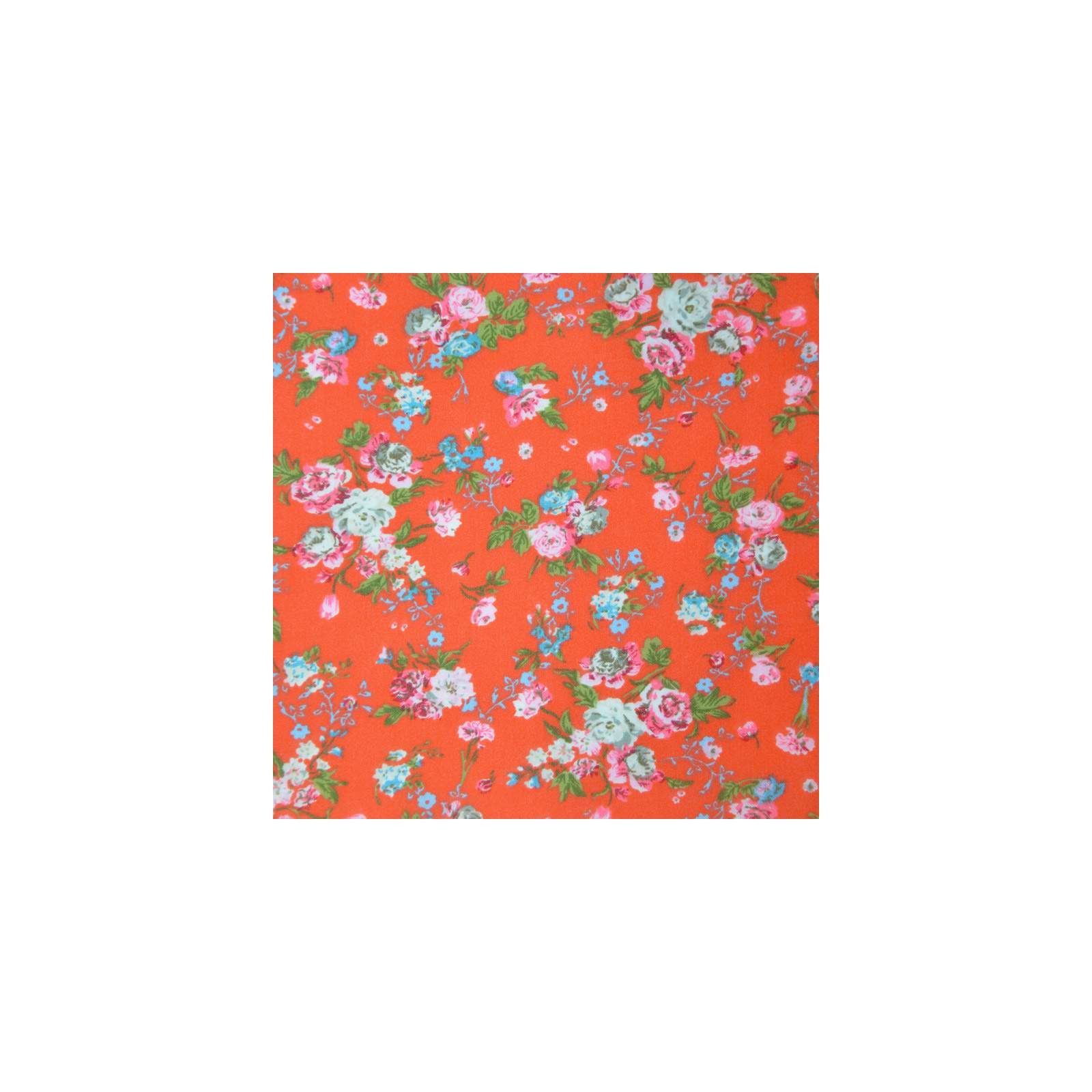 Coton imprimé fleurs fond orange 