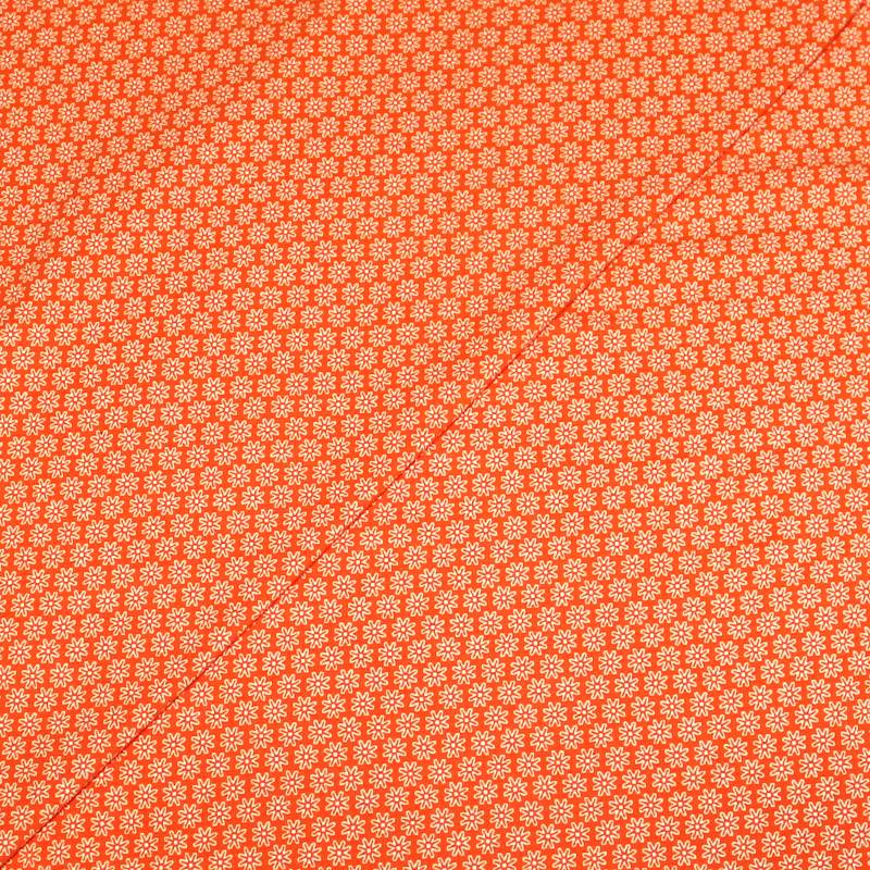 Jersey imprimé - Fleuri orange