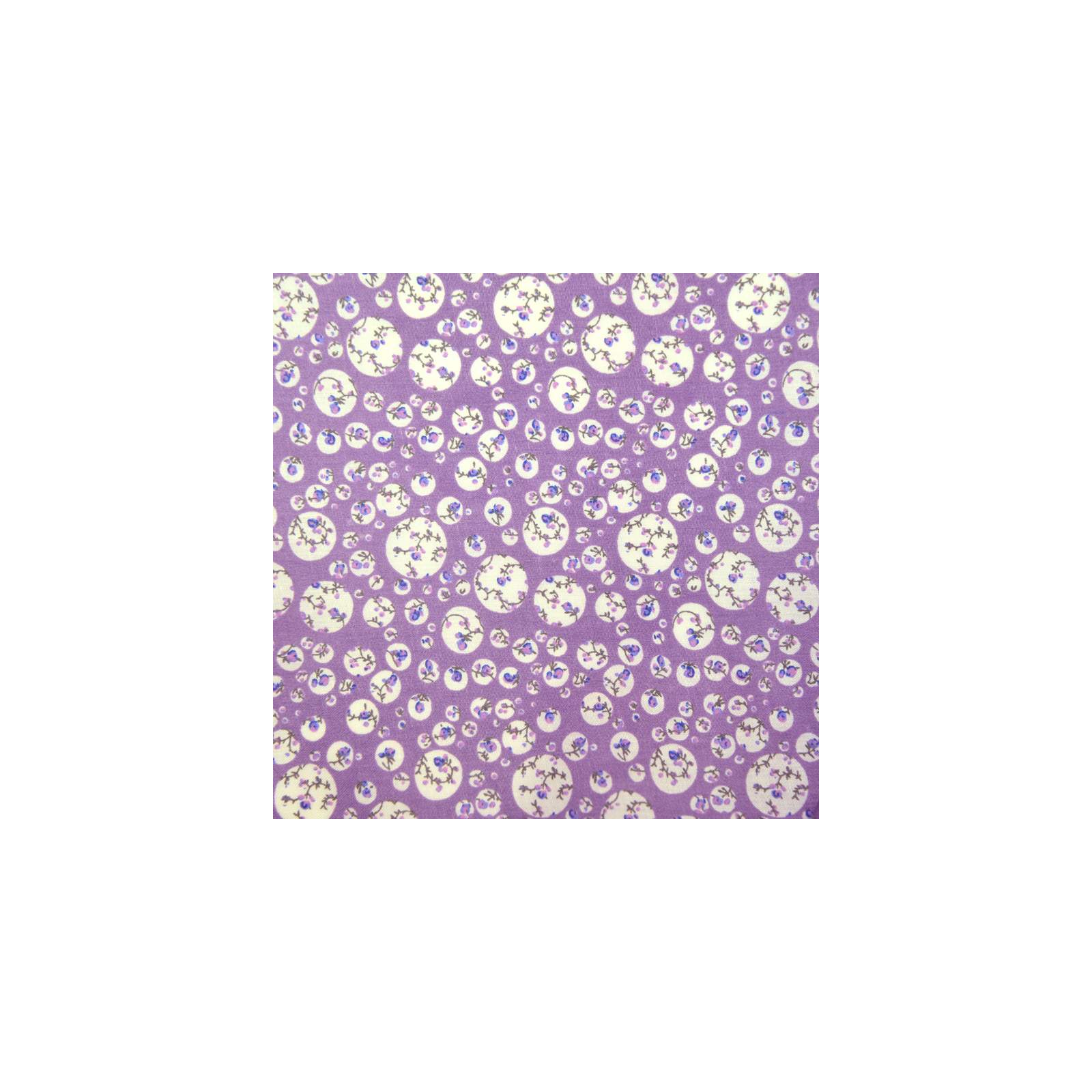 Coton imprimé bulles et fleurs fond violet