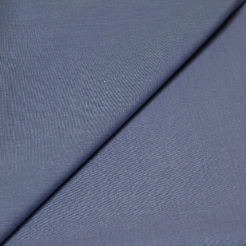 Tissu chemise fil à fil 100% coton - Bleu 