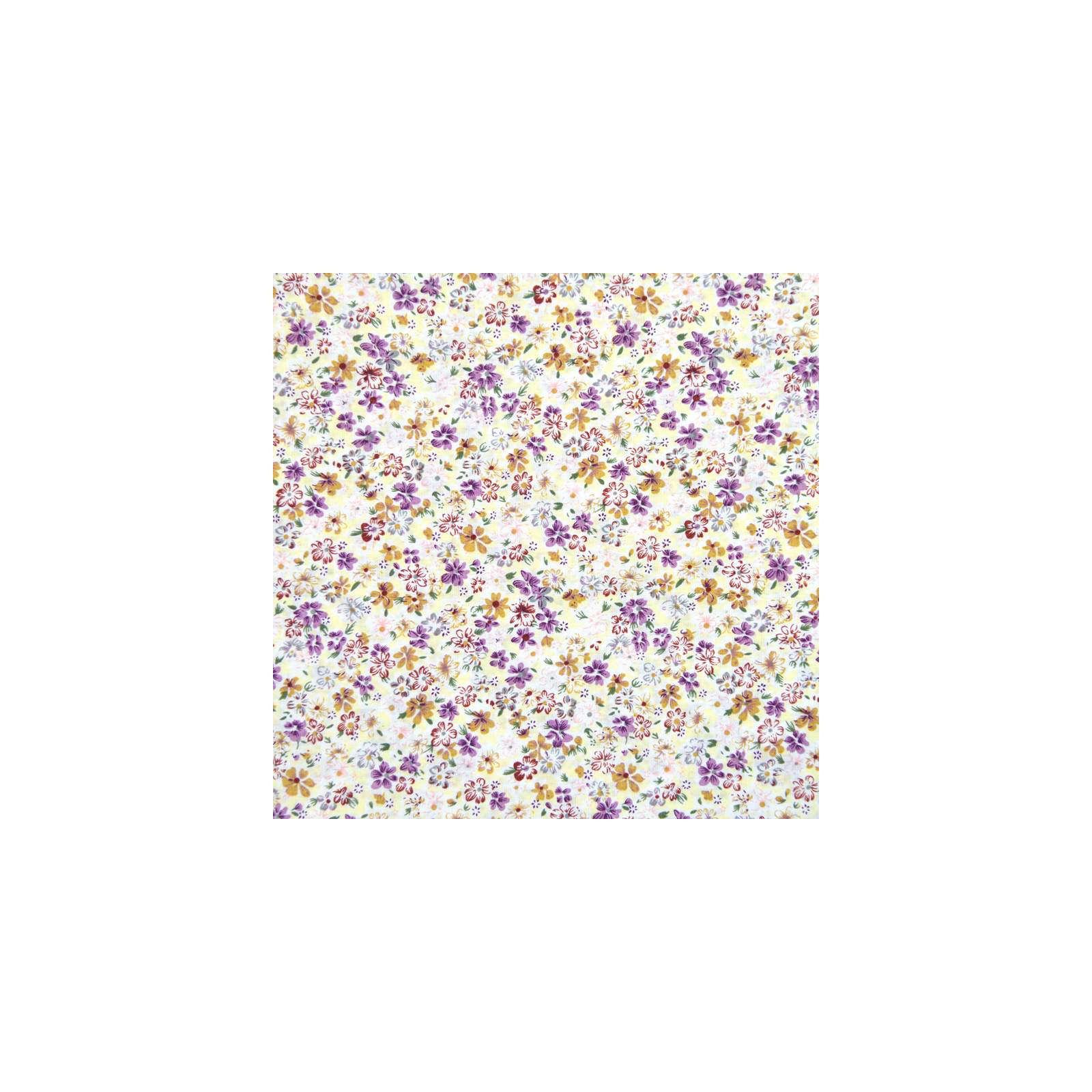 Coton imprimé fleurs beiges et violettes 