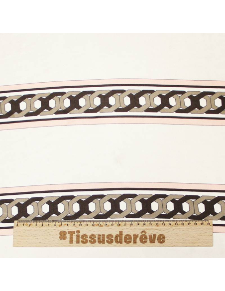 Satin de soie imprimé - Chaîne octogonale