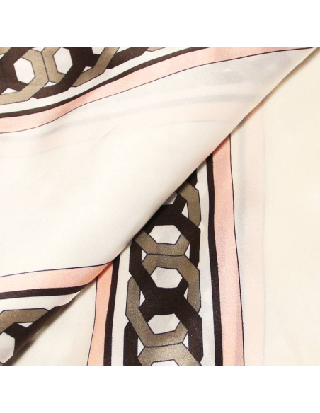 Satin de soie imprimé - Chaîne octogonale