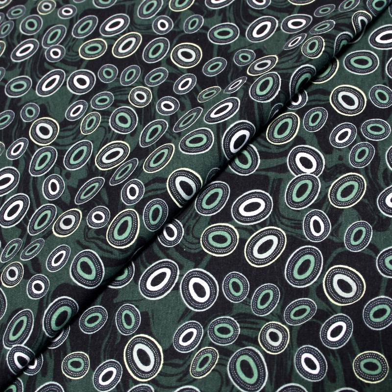 Jersey imprimé - Cercle camaïeu de vert