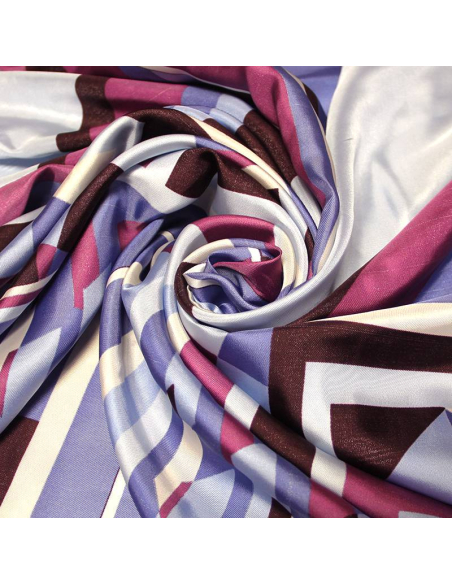 Panneau twill - Géométrique camaïeu bleu & violet 