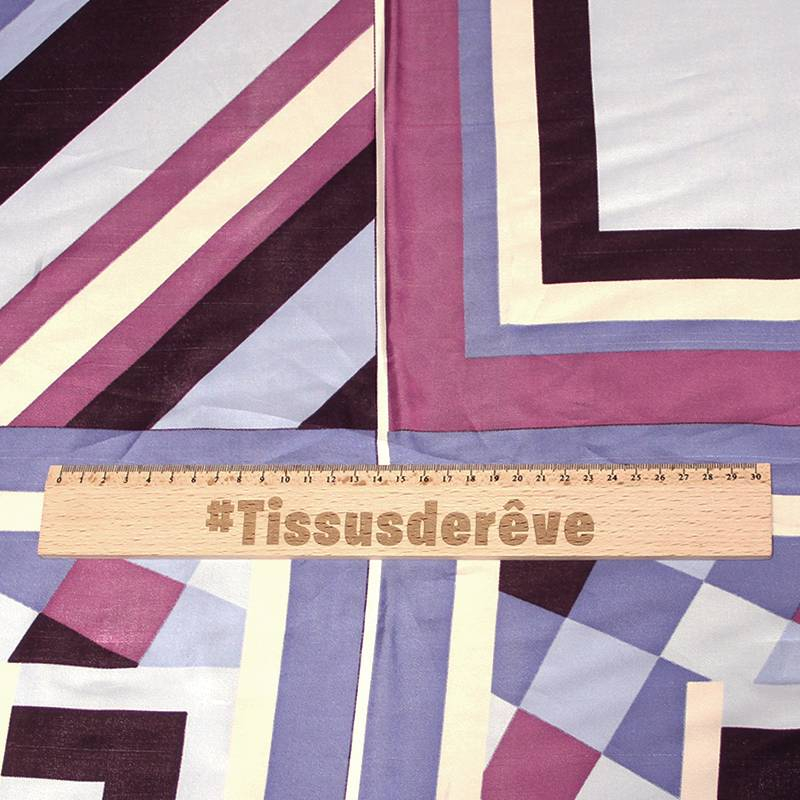 Panneau twill - Géométrique camaïeu bleu & violet 