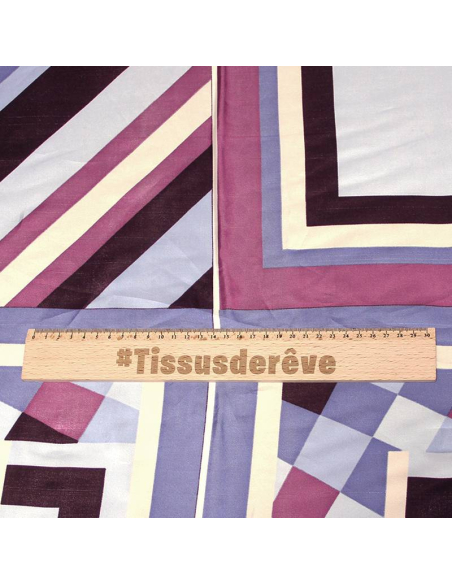 Panneau twill - Géométrique camaïeu bleu & violet 