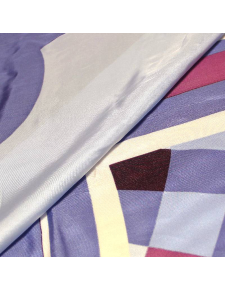 Panneau twill - Géométrique camaïeu bleu & violet 