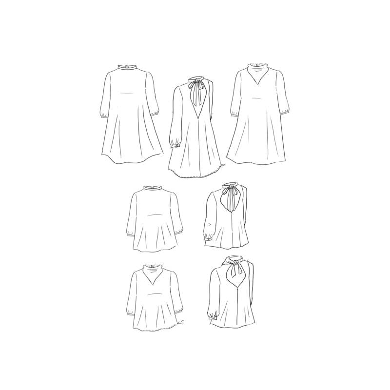 Patron couture robe, blouse Mia /  Maison Fauve