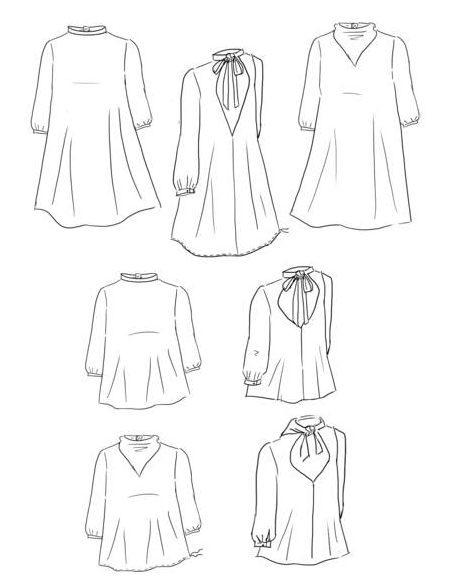 Patron couture robe, blouse Mia /  Maison Fauve