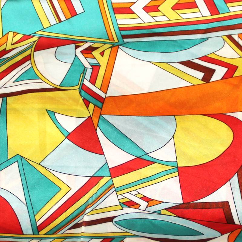 Satin de polyester - Délia ton vert & orange