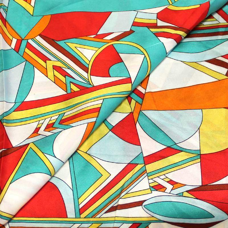 Satin - Délia ton vert & orange