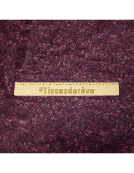 Tulle imprimé - Impression floral abstrait rose 