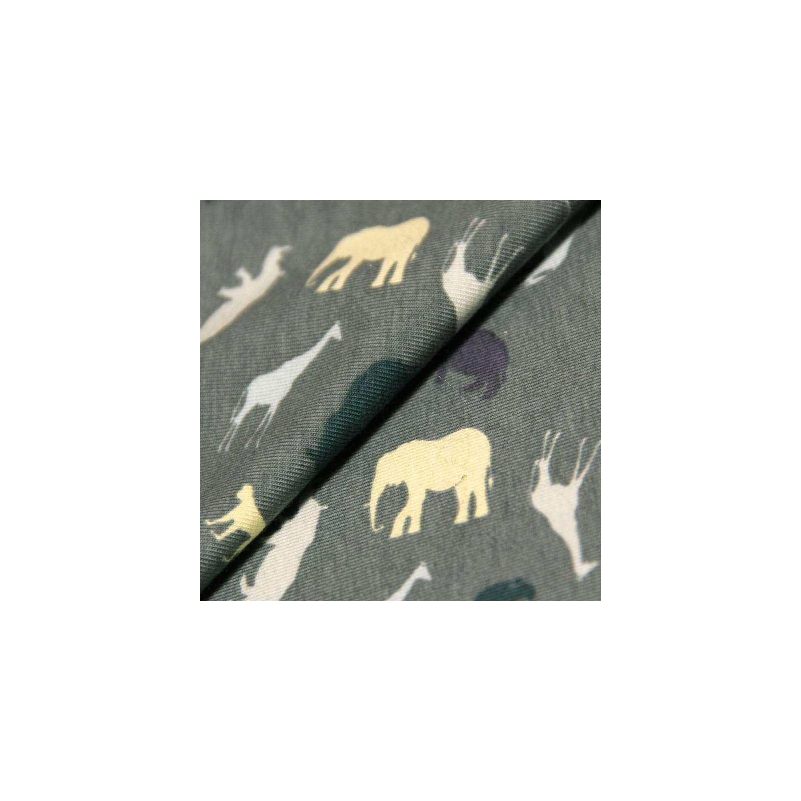 Jersey coton & élasthanne - Safari camaïeu de vert fond kaki