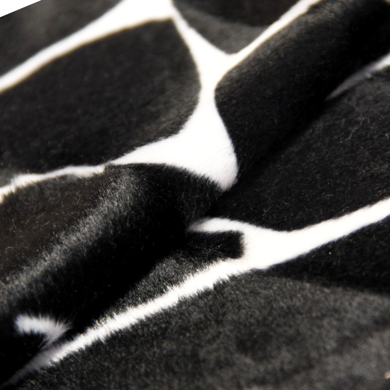 Fourrure synthétique - Girafe noir & blanc