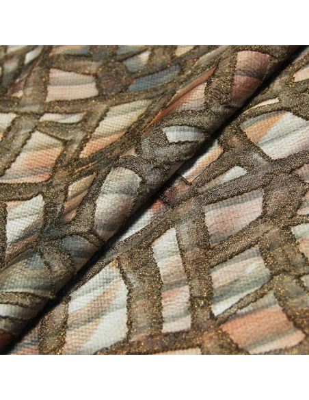 Tissu broché - Terrazzo scintillant marron 